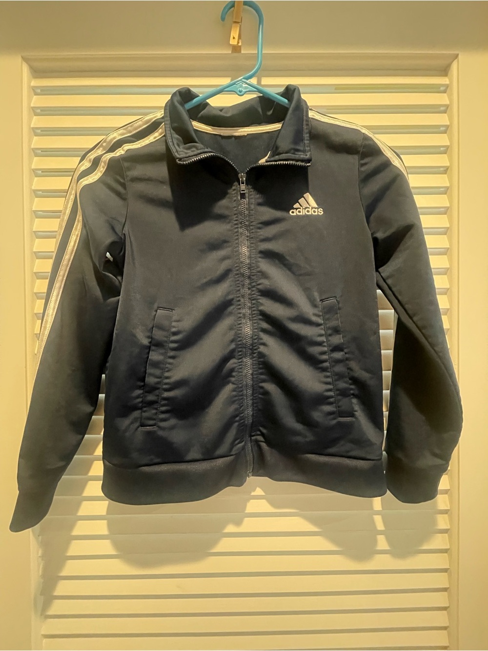 adidas Navy Track Jacket with White Stripes
